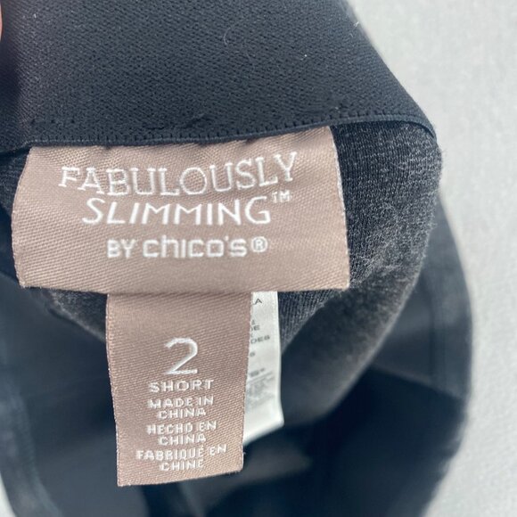 Chicos Pants Womens 2 US 12 Short Gray Fabulously Slimming Ponte Pull On Stretch - Picture 5 of 13